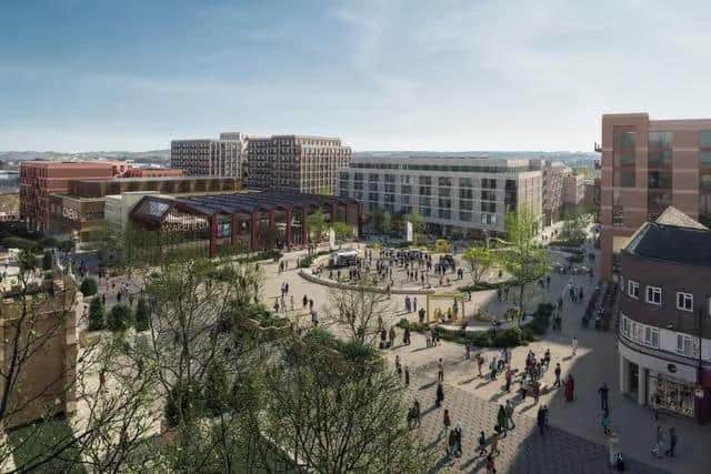 Major plans have been revealed to demolish The Ridings shopping centre in Wakefield. CGI of how the site could looks after redevelopment.