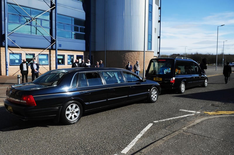 Fans pay their final respects outside Falkirk Stadium (Pic: Michael Gillen)