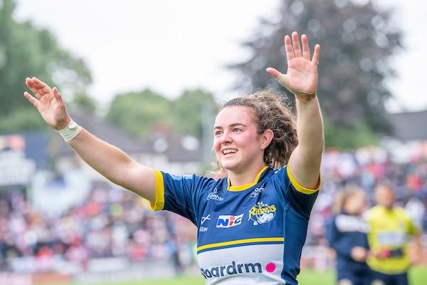 Delight for Rhinos' Eloise Hayward following the semi-final victory over Wigan.