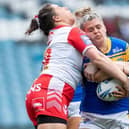 Aimee Staveley in action for Rhinos during last year's Challenge Cup final defeat by St Helens. Picture by Allan McKenzie/SWpix.com.