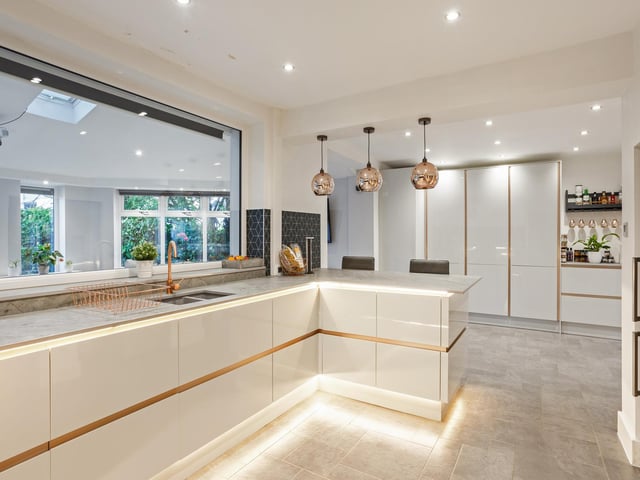 The house offers approximatley 2395 sqft of space and includes three reception areas, five bedrooms and three bath/shower rooms.