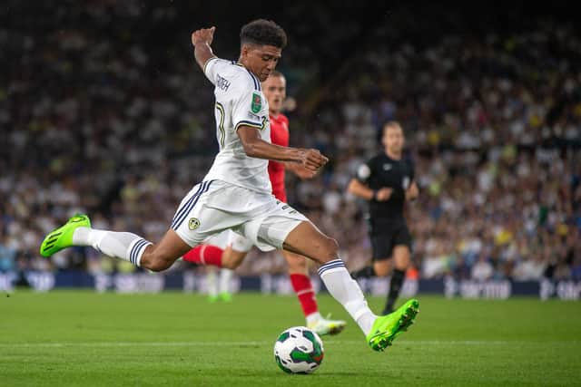 BIG FUTURE - Leeds United head coach Jesse Marsch says it has been a pleasure welcoming Cody Drameh back into the fold and watching him develop, but he can't say if the youngster will stay or go out on loan. Pic: Bruce Rollinson