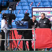 Marcelo Bielsa interviewed by media prior to the Premier League match between Leeds United and Chelsea at Elland Road on March 13, 2021.