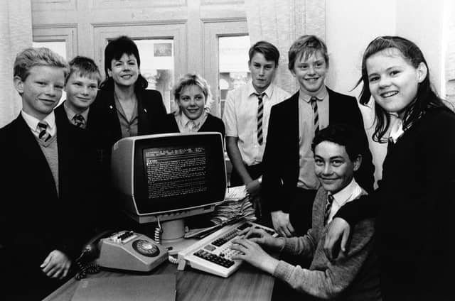 A computer class at Morley High School.