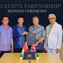 Left to Right: Mr. Hendry Setiawan (Commissioner & Co-Founder of DAP), Mr. Anthony Setiawan (President Director of DAP), Mr. Lee Hinshaw (Business Development Director of Harrison Spinks UK), Mr. Andreas Wihardja (Founder & Commissioner of DAP)