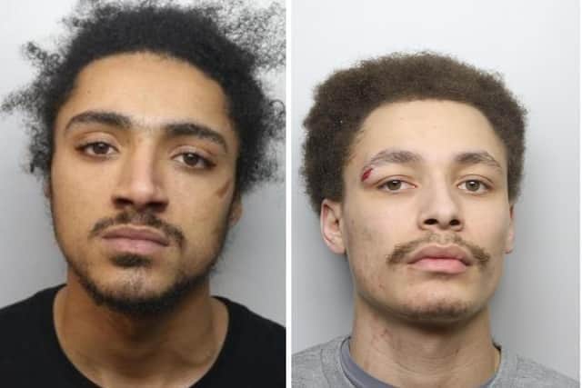 Police are searching for Louis Grant, left, and Emile Riggan, right, who also goes by the surname O’Brien. The two men are wanted over the murder of 19-year-old Emmanuel Nyabako in Chapeltown, Leeds (Photo by WYP)