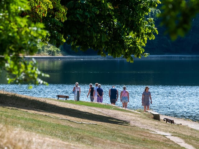 Where to start with Roundhay? Leeds's biggest park includes a huge lake, football pitches, a cricket pavilion, and hill 60! This picture was taken during last month's scorching weather.