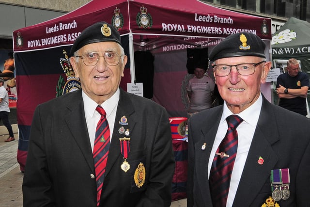 Terry Linley and Ralph Tracey, president of Leeds branch of the Royal Engineers Association.