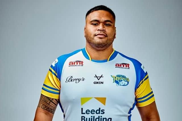 Rhinos prop Sam Lisone, pictured, has impressed rookie rugby league forward Lewis Boyce. Picture by Leeds Rhinos.
