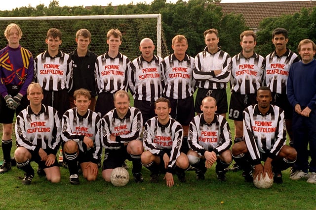 East End Park wo played in Division One of the West Yorkshire League. Pictured, back row from left, are Richard Scott, Kevin Lumb, Gavin Slade, Darren Finn, Jason Barnes, Lee Garrett, Stephen Clarkson, Tony Clarkson, Naveed Siddique and manager Allen Turner. Front row, from left, are Gary Cochrane, Marc Langton, Mark Goodyear captain, Stephen Wilkes, Shaun McGrath and Barry Christopher.
