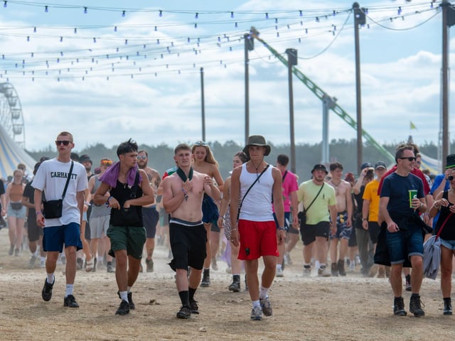 The sun was shining as revellers headed to the stages