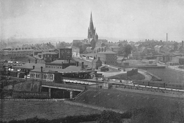 This picture of Chesterfield comes from circa 1896 and shows how much has changed - though the Crooked Spire still sits in pride of place!