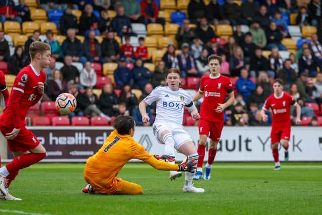PROGRESS: From Leeds United youngster Sean McGurk, centre. Picture by LUFC.