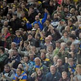 The South Stand celebrates a try by Leeds Rhinos' Ryan Hall.