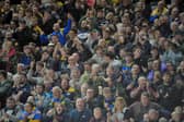 The South Stand celebrates a try by Leeds Rhinos' Ryan Hall.