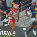 Maika Sivo on the charge for Leeds Rhinos against St Helens. Picture by Steve Riding.