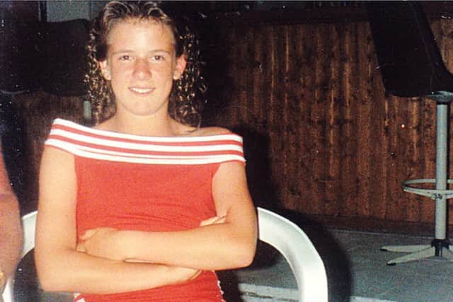 Pictured is Christine when she was 14-years-old. During her teenage years, she was living between her parents' homes and later, in a bed and breakfast with her mum.