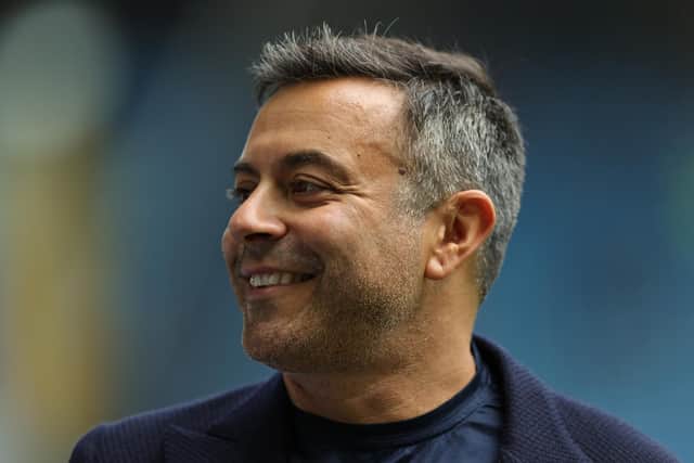 LEEDS, ENGLAND - AUGUST 06:  Andrea Radrizzani, the Leeds United chairman and owner looks on during the Premier League match between Leeds United and Wolverhampton Wanderers at Elland Road on August 06, 2022 in Leeds, England. (Photo by David Rogers/Getty Images)