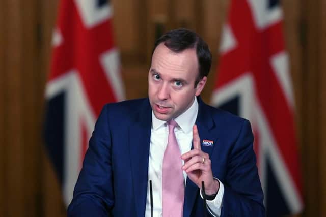 Matt Hancock will address the public from Downing Street (Getty Images)