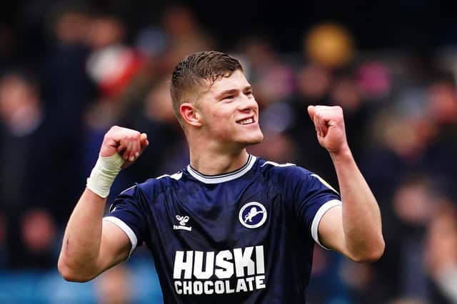 Millwall's on-loan defender Charlie Cresswell celebrates following the Sky Bet Championship match at The Den, London. Picture date: Saturday February 18, 2023. (Pic: Victoria Jones/PA)