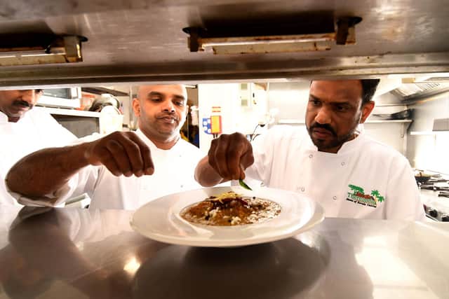 Pictured from the right are Chefs Ajith Kumar, Rajesh Nair from Tharavadu, Leeds. Picture: Simon Hulme