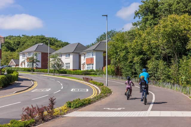 Cycle paths at Redrow developments