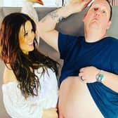 In the video of the photoshoot Danny also showed off his belly ‘bump’ alongside his wife-to-be Sophie