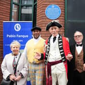 The blue plaque was unveiled by Jane Taylor, the chair of Leeds Civic Trust, performers Shawn Ashworth and Chris Barltop, circus historian Dr Steve Ward and performer Deborah Sanderson.