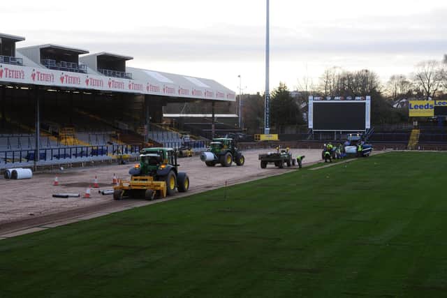 A £1m project to replace the Headingley pitch nears completion on November 21, 2012. Picture by Tony Johnson