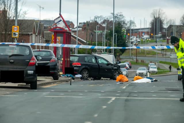 Emergency services attended and found that two pedestrians had suffered serious injuries. Picture: James Hardisty