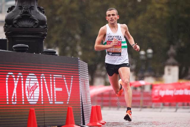 The UK's Joshua Griffiths competed in the Elite Men’s race at the 2020 Virgin Money London Marathon around St. James's Park on October 04, which was a closed event for only professional athletes. (Picture: Pool/Getty Images)