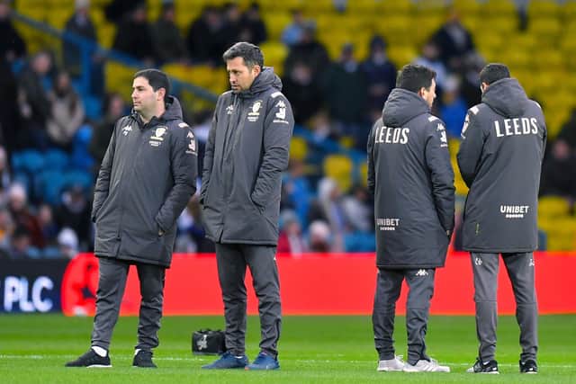 NEWELL'S LINK - Ex-Leeds United assistant  Diego Flores (second left) has been linked with the Newell's Old Boys managerial vacancy, at the stadium named after Marcelo Bielsa. Pic: PA