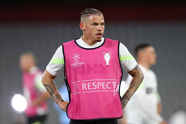 PRAISE: From Kalvin Phillips, above, for an outgoing Leeds United man. Photo by Michael Steele/Getty Images.