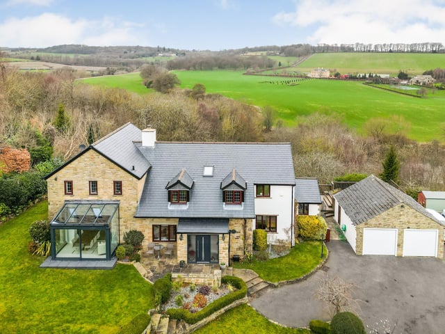 The impressive frontage of five-bedroomed Badger's Holt in Collingham.
