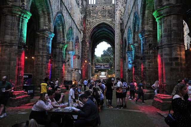 The 11th International Leeds Beer Festival at Kirkstall Abbey is underway.