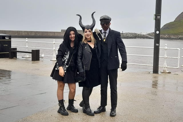 Emma Baxter said: "My daughter, me and my nephew at a wet and windy Whitby Goth Weekend."