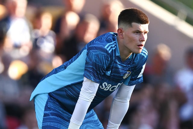 YORK, ENGLAND - JULY 07: Illan Meslier of Leeds United during the Pre-Season Friendly between Leeds United and Blackpool at LNER Community Stadium on July 7, 2022 in York, England. (Photo by Robbie Jay Barratt - AMA/Getty Images)