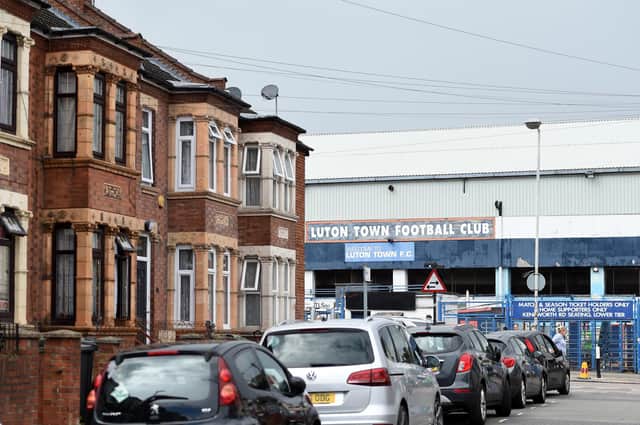 LUTON, ENGLAND - JULY 31: General view outside the stadium prior to the Pre-Season Friendly match between Luton Town and Brighton & Hove Albion at Kenilworth Road on July 31, 2021 in Luton, England. (Photo by Harriet Lander/Getty Images)