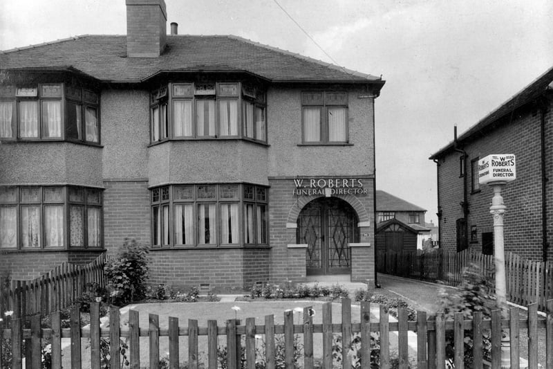The Cross Gates Road home of funeral director William Roberts who had his work premises on Pontefract Lane. Pictured in  July 1939.