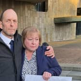 Stuart and Jill Atkinson, the parents of James Atkinson who died from a severe allergic reaction after eating less than a slice of a Deliveroo pizza, have asked to meet takeaway bosses. Photo: Tom Wilkinson/PA Wire.