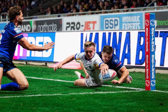 Leeds Rhinos winger Alfie Edgell's season is over after he was hurt trying to score against Wakefield Trinity last week. Picture by Alex Whitehead/SWpix.com.