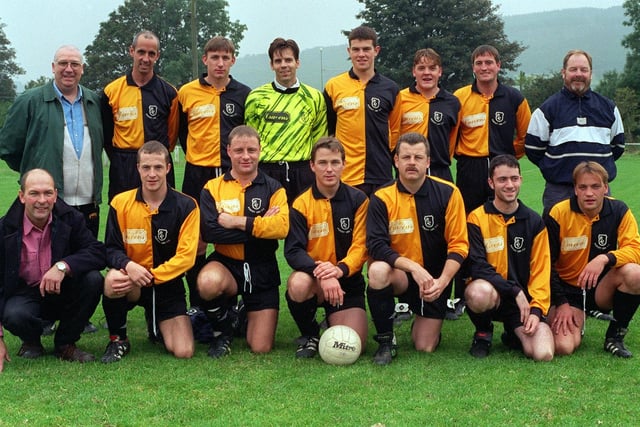 Pudsey Liberals, who played in Division 1 of the West Riding County Amateur League, pictured in September 1997. Back row, from left,  are Mick Copley (treasurer), Martin White, Lee Knowles, Graham Kennedy, Danny Budge, Martin Knowles, Andy Bray, and Brian Wilson (trainer). Front row, from left, are Jack Ambler (manager), Phil Dolan, Mick Daley, Tony Keenan, Graham Dolan, Phil Carver and Cameron Knowles.