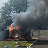 The fire started at the playground on Royal Park Road on Monday afternoon