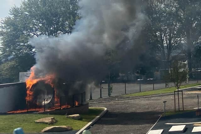 The fire started at the playground on Royal Park Road on Monday afternoon