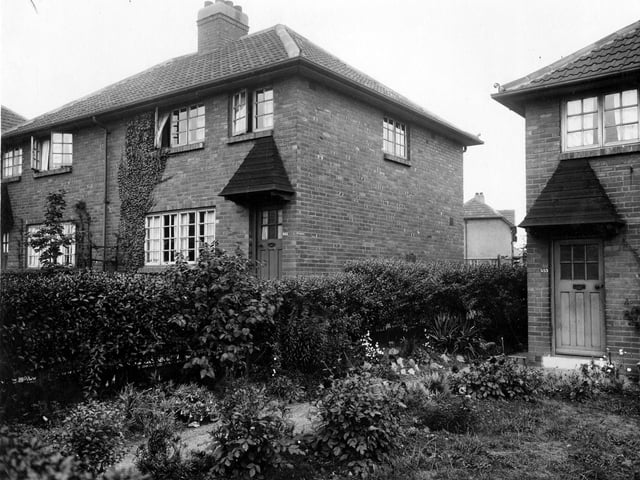 Council houses on the St Albans estate in August 1935. It was located off York Road, junction with Harehills Lane.