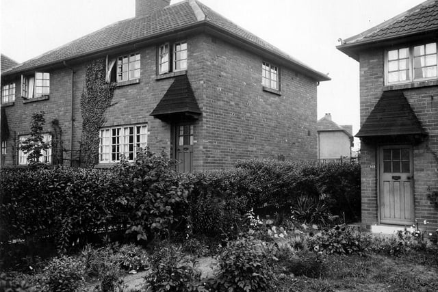 Council houses on the St Albans estate in August 1935. It was located off York Road, junction with Harehills Lane.