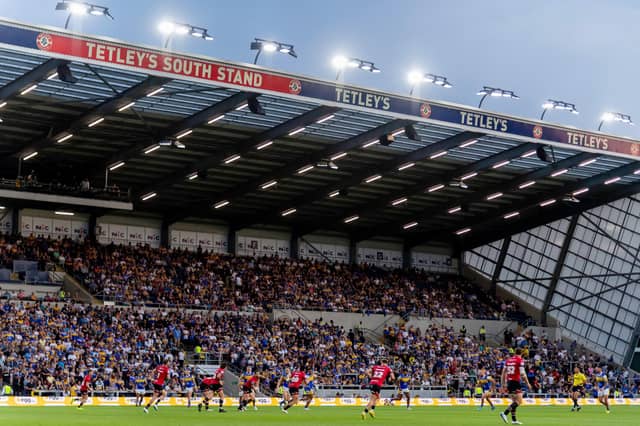 A general view of Leeds Rhinos playing Salford Red Devils at AMT Headingley last week. Picture by Allan McKenzie/SWpix.com.