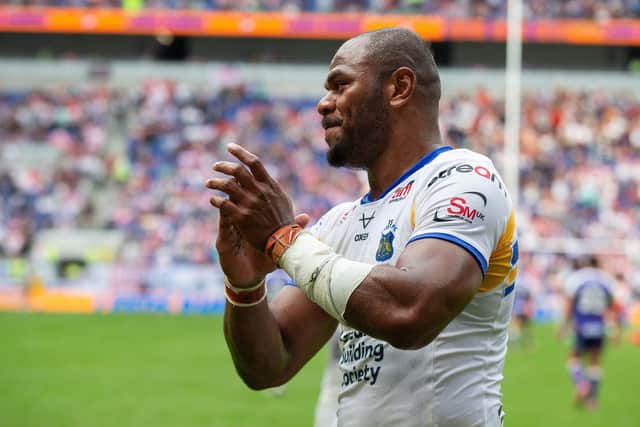 Leeds Rhinos' Maika Sivo set a club record for tries in successive Super League games during the Magic Weekend win against Bradford Bulls. Picture by Callum Pilkington/SWpix.com.