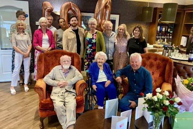 A family celebration for Rita and Arnold Bradbury at their care home