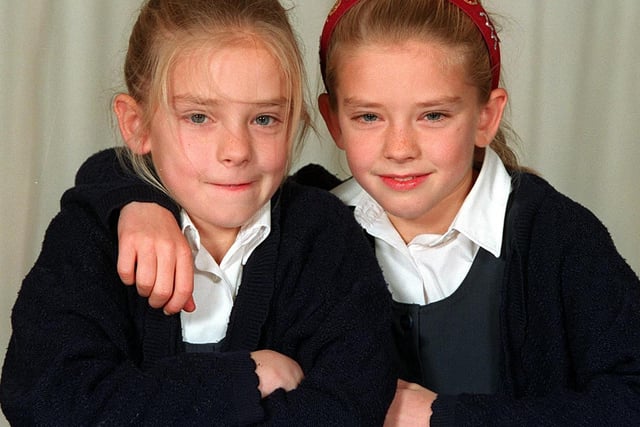 Rebecca and Rachel Devney, aged 8.
